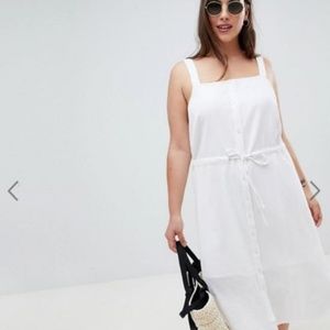 ASOS DESIGN Curve white casual midi sundress